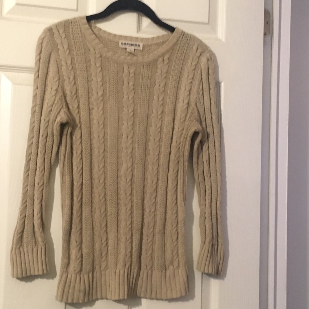 Express Women’s Medium knitted beige sweater